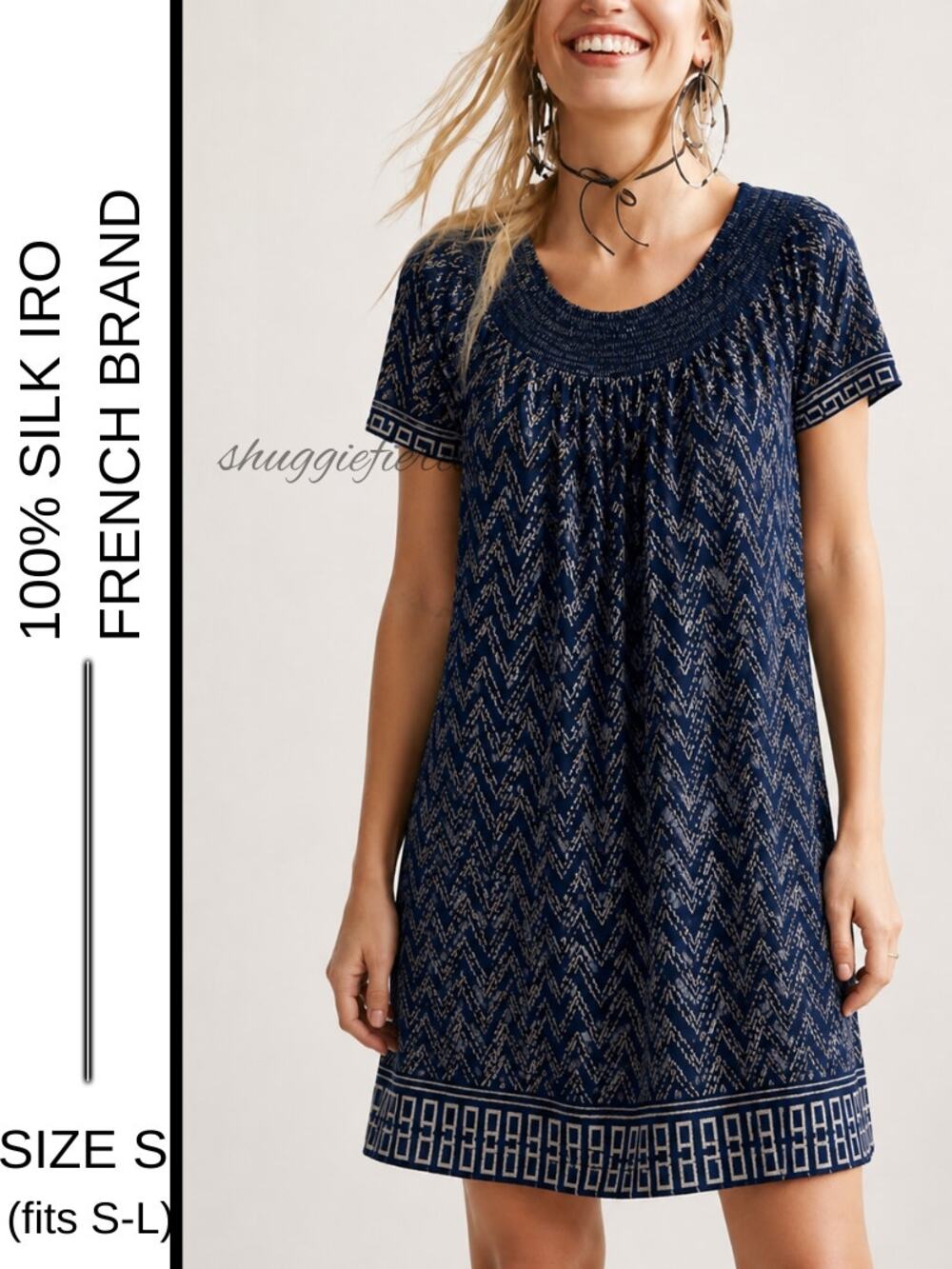MSRP: $566 ✨ IRO Silk Smocked Mini Dress – Size S (Fits S-L) | French Designer ✨